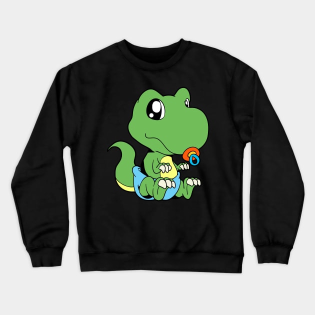 Kawaii Baby Dinosaur Crewneck Sweatshirt by Modern Medieval Design